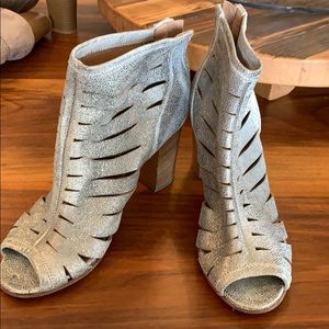 Italian peep toe high healed boots